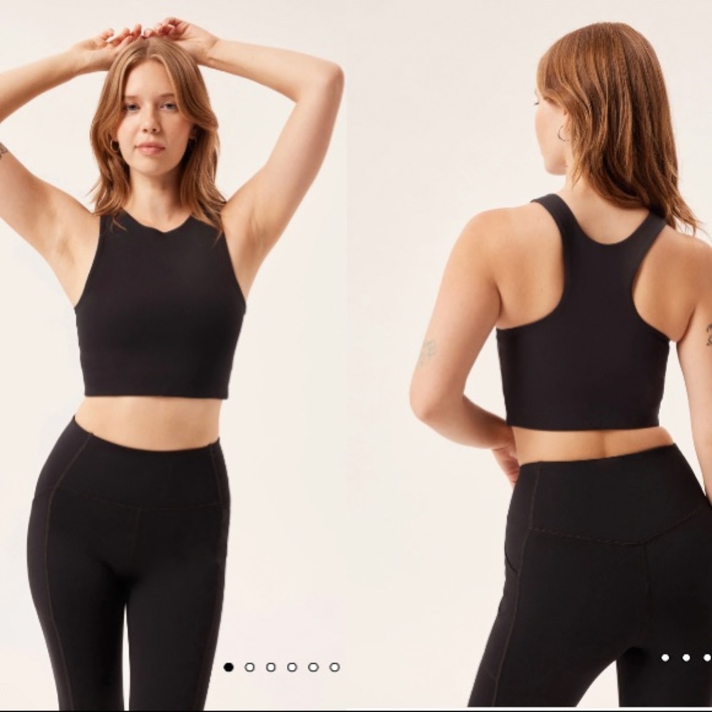 Girlfriend Collective Black Dylan Tank Bra sz M EUC